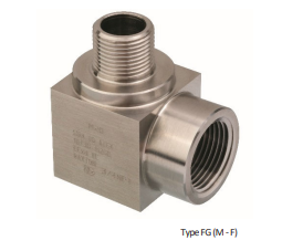 Right angle M-F, M-M, & F-F adaptors - FG, FK & FN